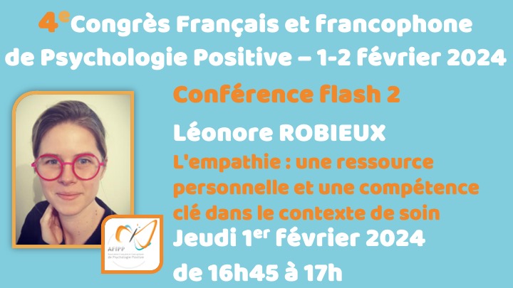 Conférence Flash 2 : L'empathie : une ressource personnelle et une compétence clé dans le contexte de soin