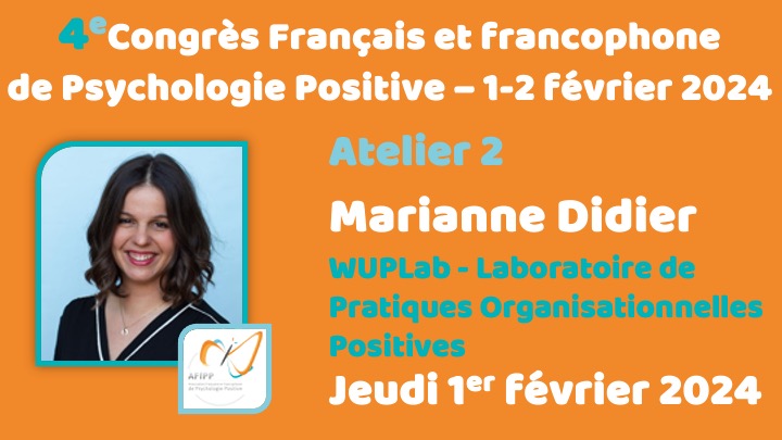 Atelier 2 : WUPLab - Laboratoire de Pratiques Organisationnelles Positives