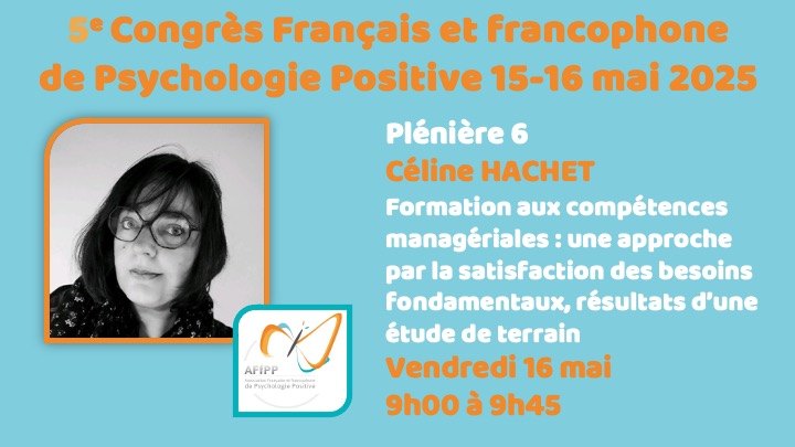 Plénière 6 : Formation aux compétences managériales : une approche par la satisfaction des besoins fondamentaux, résultats d’une étude de terrain